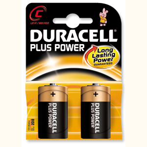 Duracell Plus Power Battery Alkaline 1.5V C Ref 81275329 [Pack 2]