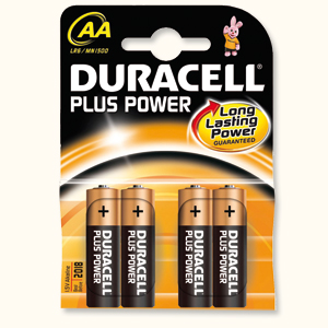 Duracell Plus Power Battery Alkaline 1.5V AA Ref 81275182 [Pack 4]