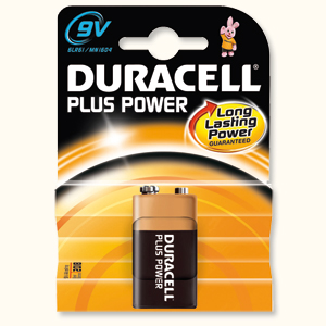 Duracell Plus Power MN1604 Battery Alkaline 9V Ref 81275361