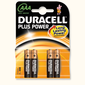 Duracell Plus Power Battery Alkaline AAA Size 1.5V Ref 81275258 [Pack 4] Ident: 648A