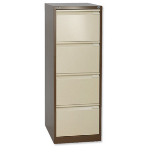 Bisley BS4E Filing Cabinet 4-Drawer H1321mm Brown and Cream Ref BS4E-0506 Ident: 460B