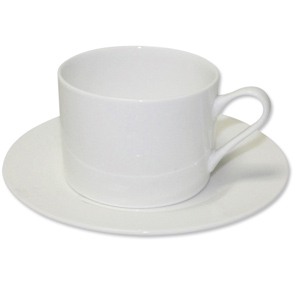 Tea Set Fine Bone China 6 Cups 6 Saucers White