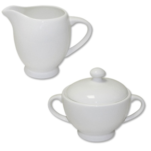 Sugar Bowl and Jug Fine Bone China White Ident: 627E