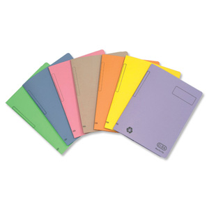 Elba Clifton Flat File with Back Pocket 315gsm Capacity 50mm Foolscap Orange Ref 31216 [Pack 25]