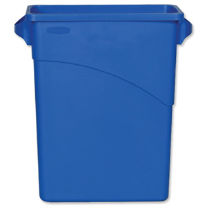 Rubbermaid Slim Jim Recycling Bin with Handles W279xD587xH630mm 60 Litres Blue Ref 3541-73-BLU Ident: 518B