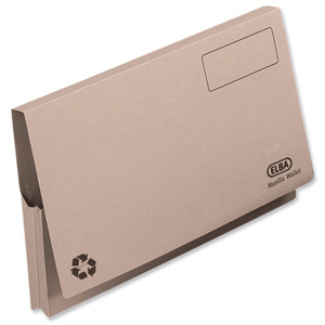 Elba Document Wallet Full Flap 285gsm Capacity 32mm Foolscap Buff Ref 100090130 [Pack 50]