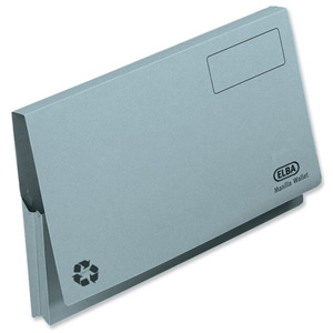 Elba Document Wallet Full Flap 285gsm Capacity 32mm Foolscap Blue Ref 100090131 [Pack 50]