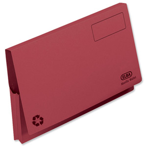 Elba Document Wallet Full Flap 285gsm Capacity 32mm Foolscap Red Ref 100090257 [Pack 50]