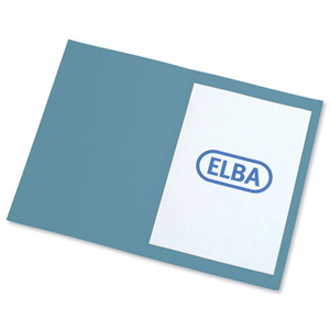 Elba Square Cut Folder Recycled Heavyweight 290gsm Foolscap Blue Ref 100090217 [Pack 100]