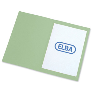 Elba Square Cut Folder Recycled Heavyweight 290gsm Foolscap Green Ref 100090218 [Pack 100] Ident: 182A