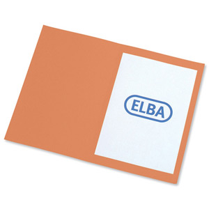 Elba Square Cut Folder Recycled Heavyweight 290gsm Foolscap Orange Ref 100090220 [Pack 100] Ident: 182A