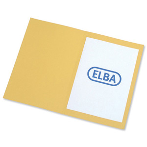 Elba Square Cut Folder Recycled Heavyweight 290gsm Foolscap Yellow Ref 100090223 [Pack 100] Ident: 182A