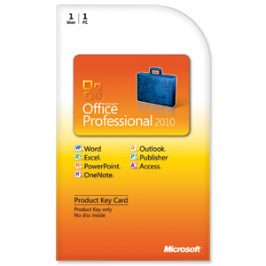 Microsoft Office Professional 2010 for PC Product Key Card Ref 269-14834 Ident: 760C
