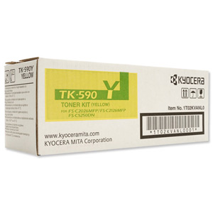 Kyocera TK-590Y Laser Toner Cartridge Page Life 5000pp Yellow Ref 1T02KVANL0 Ident: 821X