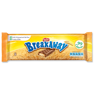 Nestle Breakaway Milk Chocolate Covered Biscuits Individually Wrapped Ref 12173826 [Pack 8] Ident: 621B