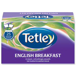 Tetley Tea Bags English Breakfast Drawstring in Envelope  Ref 1278 [Pack 25] Ident: 610C