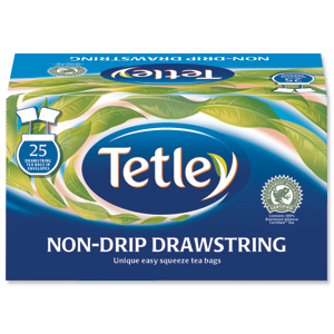 Tetley Tea Bags Black Tea Drawstring in Envelope Ref 1298 [Pack 25] Ident: 610C