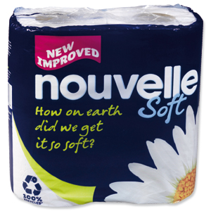 Nouvelle Toilet Tissue Roll 2 Ply 207 Sheets White Ref J37044K [Pack 4] Ident: 603F