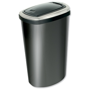 Addis Press Top Bin with Inner Liner 40 Litre W380xD280xH600mm Black Ref 508419