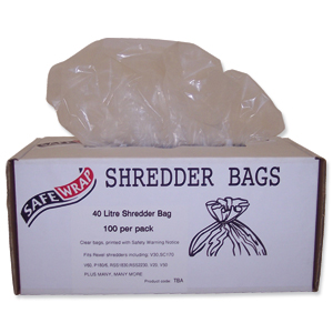 Robinson Young Safewrap Shredder Bags 40 Litre Ref RY0470 [Pack 100] Ident: 522D