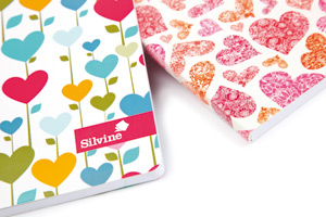 Silvine Fashion Notebook Perfect Bound Ruled 140pp 75gsm A4+ Assorted Hearts Ref PERA4HT [Pack 6] Ident: 43A