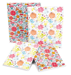 Silvine Fashion Notebook Perfect Bound Ruled 140pp 75gsm A4+ Assorted Flowers Ref PERA4FL [Pack 6] Ident: 43A