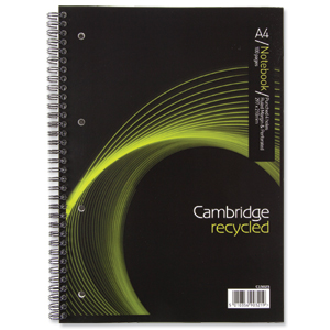 Cambridge EveryDay Notebook Wirebound Recycled 100 Pages 80gsm A4 Ref 400020193 [Pack 5] Ident: 37E