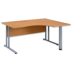Sonix Style Cantilever Radial Desk Left Hand W1600xD1200xH725mm Beech Ident: 427C