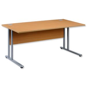 Sonix Style Cantilever Desk Rectangular W1600xD800xH725mm Beech Ident: 427B