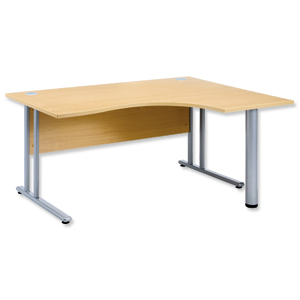Sonix Style Cantilever Radial Desk Left Hand W1600xD1200xH725mm Maple