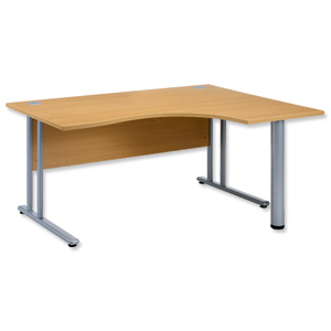 Sonix Style Cantilever Radial Desk Left Hand W1600xD1200xH725mm Oak Ident: 427C