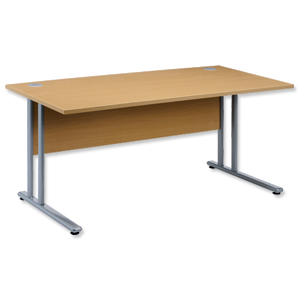 Sonix Style Cantilever Desk Rectangular W1600xD800xH725mm Oak Ident: 427B