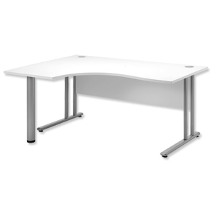 Sonix Style Cantilever Radial Desk Left Hand W1600xD1200xH725mm White Ident: 427C