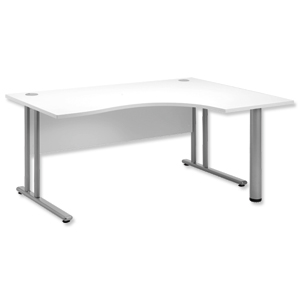 Sonix Style Cantilever Radial Desk Right Hand W1600xD1200xH725mm White Ident: 427C