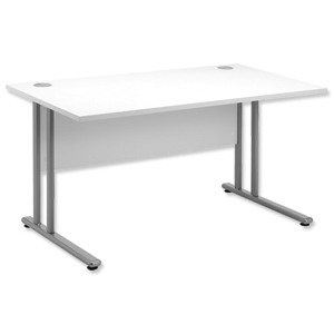 Sonix Style Cantilever Desk Rectangular W1400xD800xH725mm White Ident: 427B