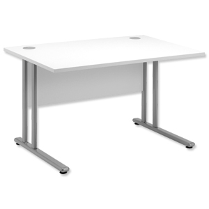 Sonix Style Cantilever Desk Rectangular W1200xD800xH725mm White Ident: 427B