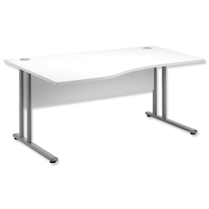 Sonix Style Cantilever Wave Desk Left Hand W1600xD1000-800xH725mm White Ident: 427A