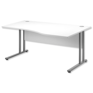 Sonix Style Cantilever Wave Desk Right Hand W1600xD1000-800xH725mm White Ident: 427A
