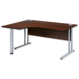 Sonix Style Cantilever Radial Desk Left Hand W1600xD1200xH725mm Dark Walnut