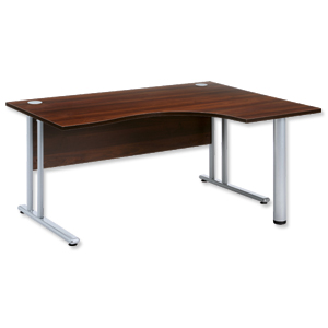 Sonix Style Cantilever Radial Desk Right Hand W1600xD1200xH725mm Dark Walnut