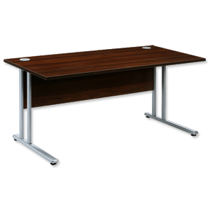 Sonix Style Cantilever Desk Rectangular W1600xD800xH725mm Dark Walnut Ident: 427B