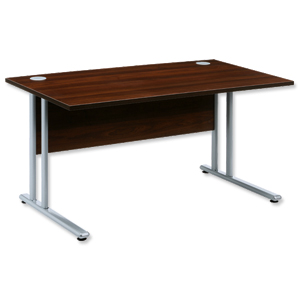 Sonix Style Cantilever Desk Rectangular W1400xD800xH725mm Dark Walnut Ident: 427B
