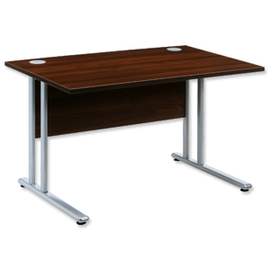 Sonix Style Cantilever Desk Rectangular W1200xD800xH725mm Dark Walnut Ident: 427B
