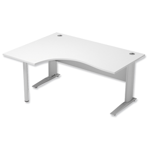 Sonix Premier Cantilever Radial Desk Left Hand W1600xD1200xH720mm White Ident: 425A