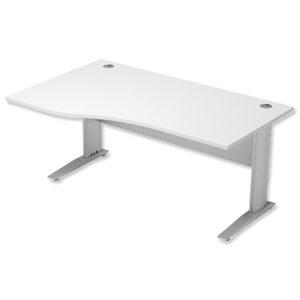 Sonix Premier Cantilever Wave Desk Left Hand W1600xD1000-800xH720mm White