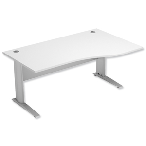 Sonix Premier Cantilever Wave Desk Right Hand W1600xD1000-800xH720mm White Ident: 425C