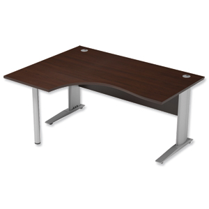 Sonix Premier Cantilever Radial Desk Left Hand W1600xD1200xH720mm Dark Walnut