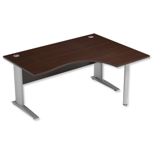 Sonix Premier Cantilever Radial Desk Right Hand W1600xD1200xH720mm Dark Walnut Ident: 425A