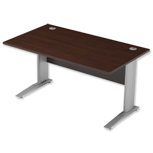 Sonix Premier Cantilever Desk Rectangular W1400xD800xH725mm Dark Walnut Ident: 425D