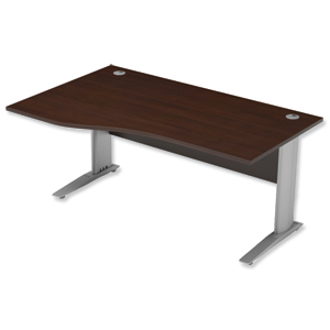 Sonix Premier Cantilever Wave Desk Left Hand W1600xD1000-800xH725mm Dark Walnut Ident: 425C